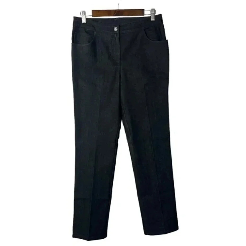 St. John Dark Gray Straight Leg High Rise Jeans 6